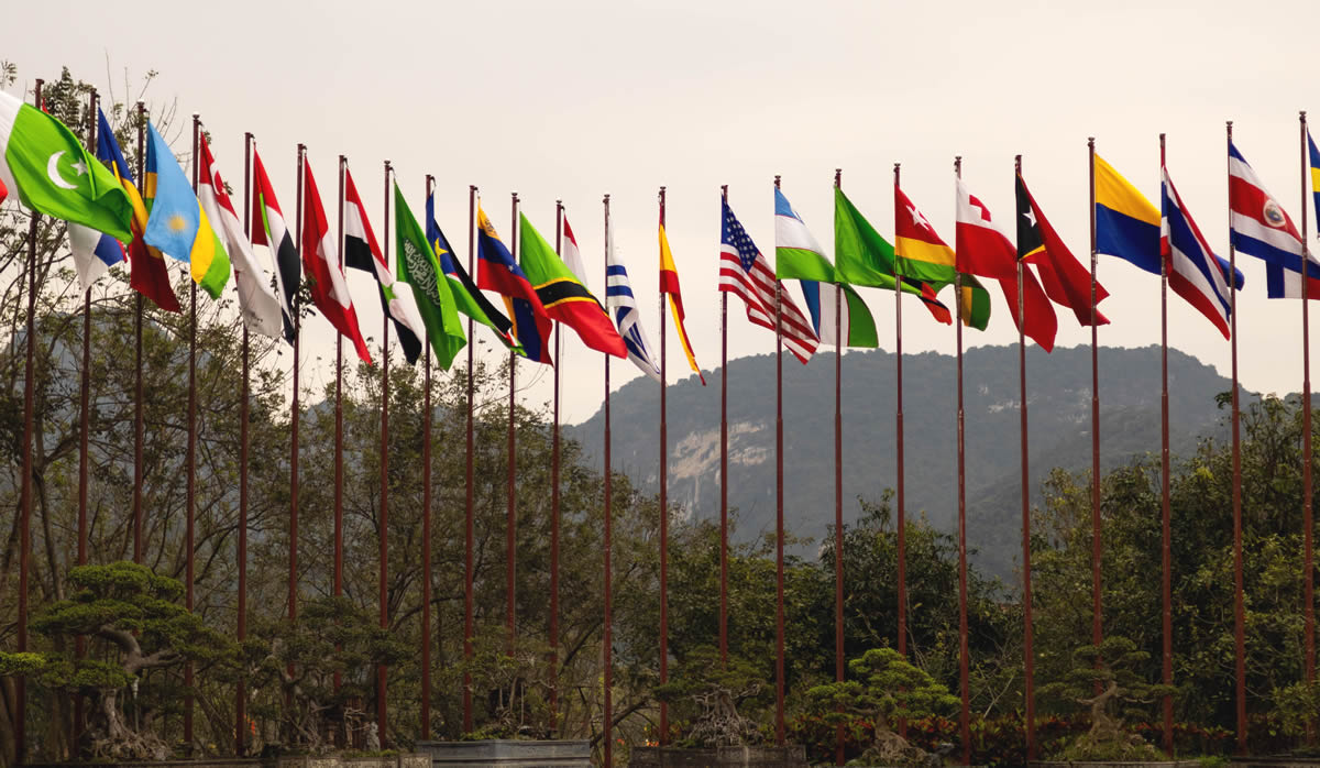 UN Human Rights Law, united nations flags
