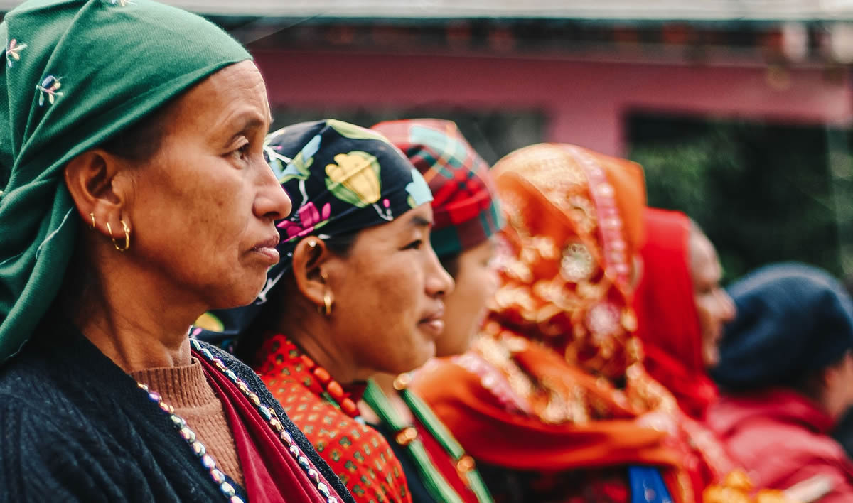 Culture Women's Day Nepal, A group of women in vibrant traditional attire participate in a cultural festival
