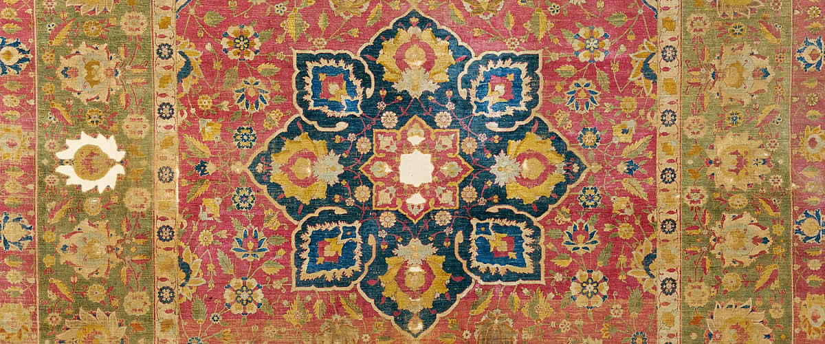 Cosmology of Peace, Silk Kashan Carpet made in Iran, 16th century